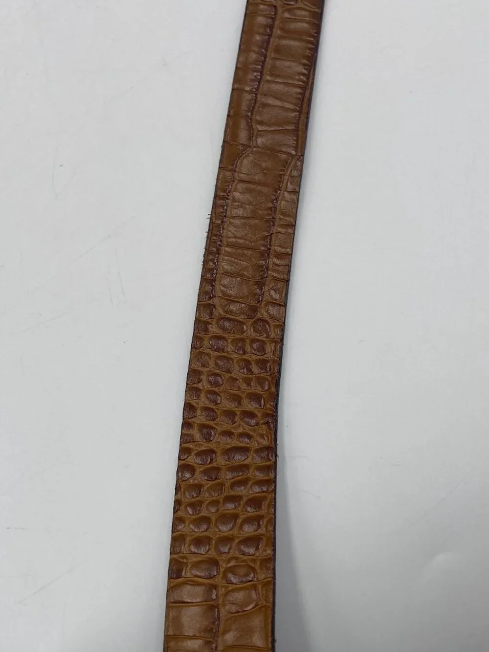 Julio Mediana Leather Crocodile Style Belt Brown Size 32